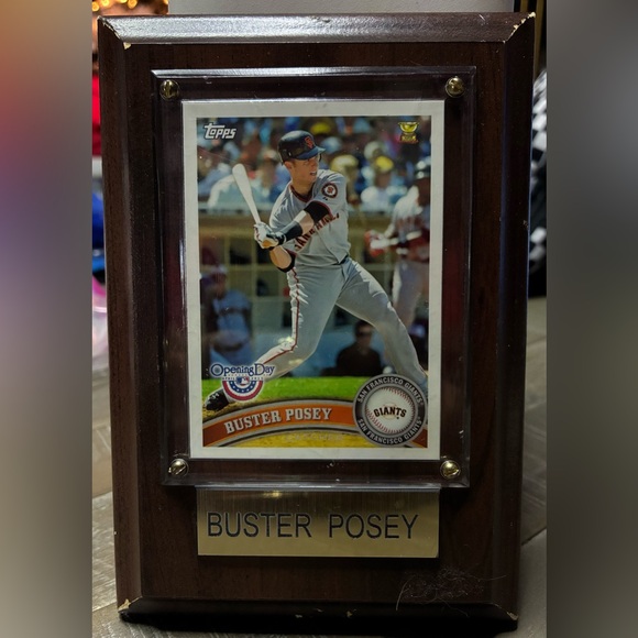 Topps Buster Posey Baseball Card with Plaque - Picture 1 of 1
